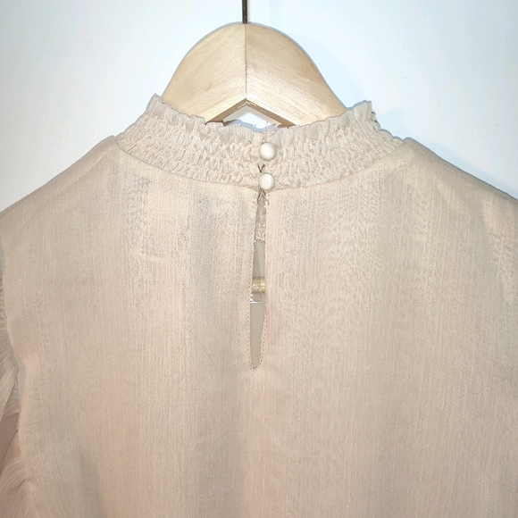 A. Calin By Flying Tomato Boho Sheer Peplum Blouse - Picture 4 of 10